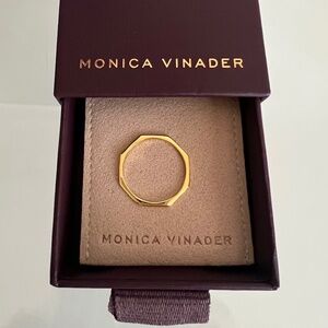 MONICA VINADER Octagon 18K Gold Plated Stacking Ring
